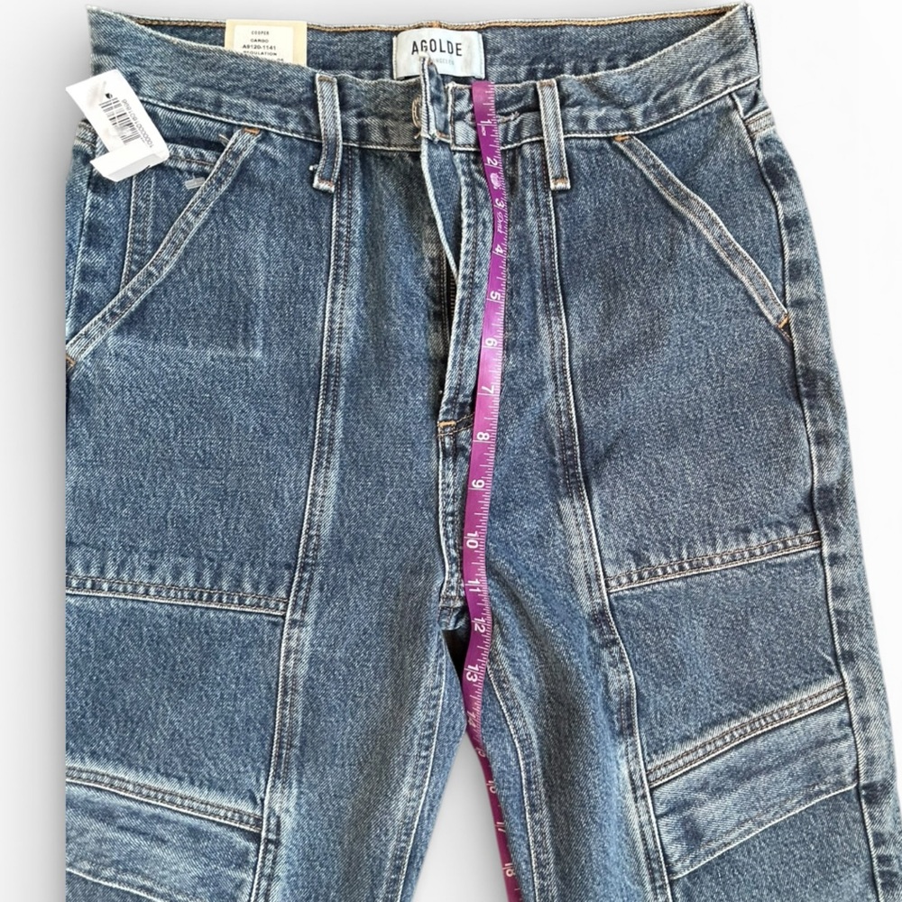 Agolde Cooper Cargo Jean Regulation Blue Medium Wash Size 25 Women’s NEW - Picture 7 of 10